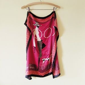 Vintage Scarf Woman Walking Dalmatian *See notes*